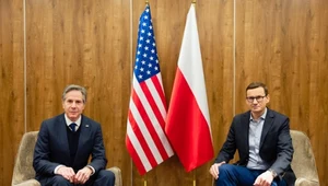 Sekretarz stanu USA Antony Blinken i premier Mateusz Morawiecki