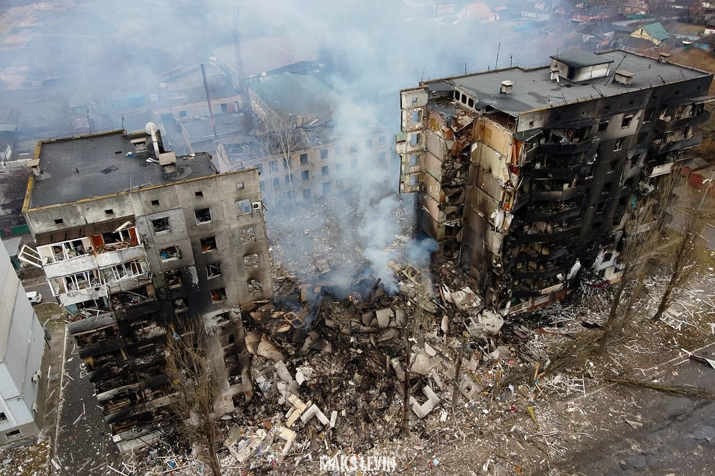 Skutek rosyjskich działań zbrojnych w Ukrainie, Borodzianka, niedaleko Kijowa. 03 marca 2022 Skutek rosyjskich działań zbrojnych w Ukrainie, Borodzianka, niedaleko Kijowa. 03 marca 2022