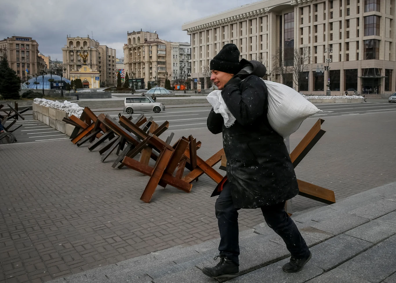 Kijów. Zapory na ulicach Kijów. Zapory na ulicach