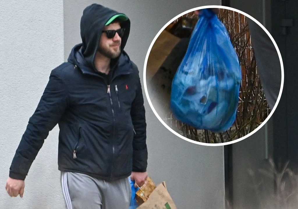 Antek Królikowski wyrzuca śmieci