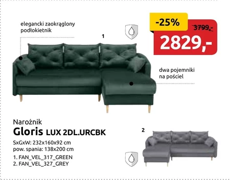 Narożnik Black Red White