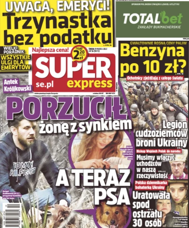 O psie Królikowskiego donosi "Super Express" O psie Królikowskiego donosi "Super Express"