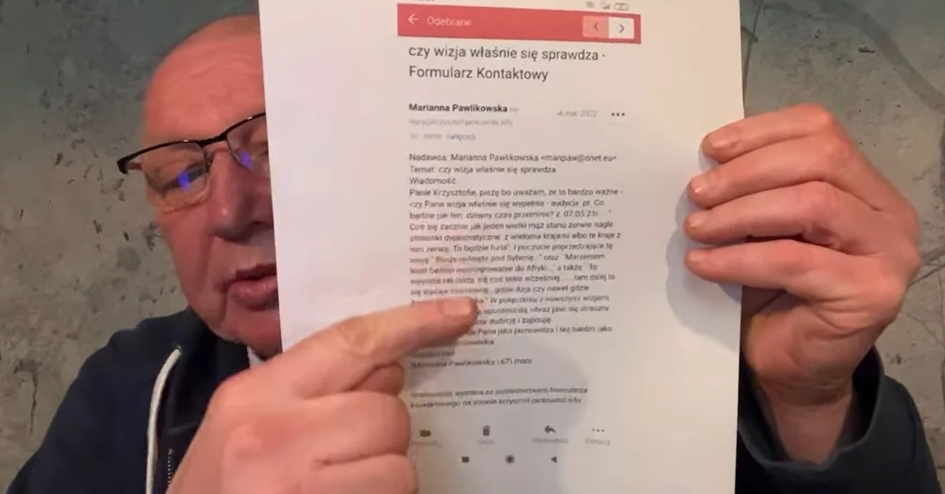 Krzysztof Jackowski zapewnia, że jego przepowiednie się sprawdzają /https://www.youtube.com/watch?v=WWjfy8EzMIw/