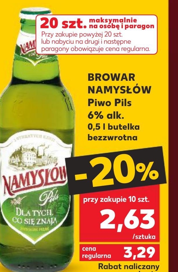 Piwo Namysłów Kaufland 10. 03. 2022 16. 03. 2022 PromoCeny.pl