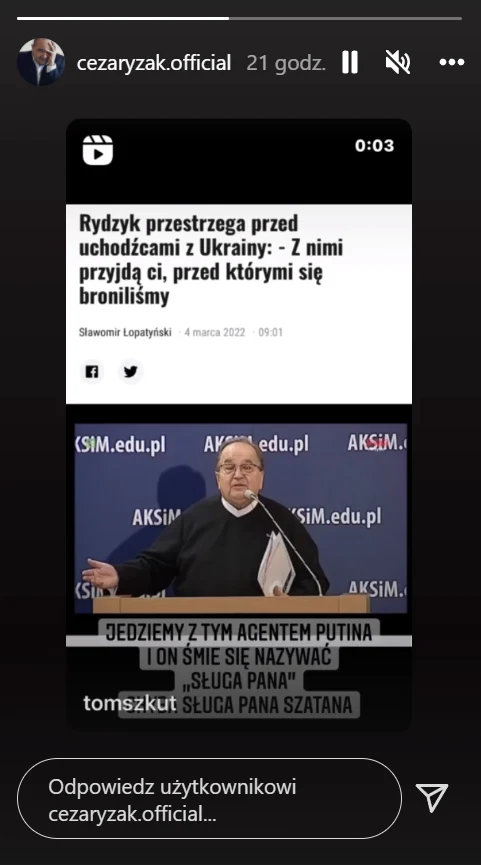 Cezary Żak. Instagram