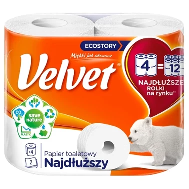 Velvet Najdłuższy Papier toaletowy 4 rolki - 0