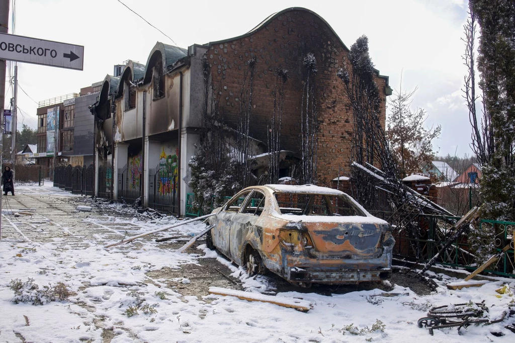 Auto spalone w wyniku działań wojennych w Ukrainie