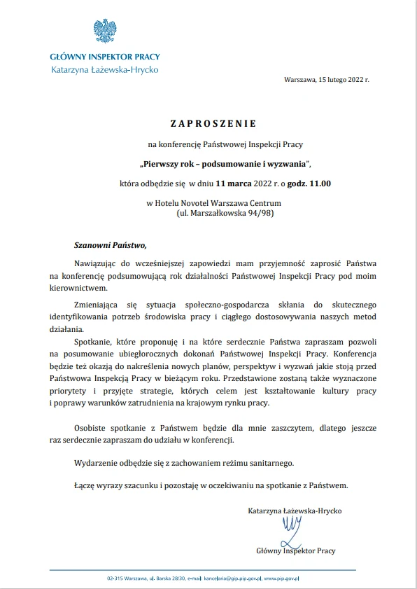 Zaproszenie Katarzyny Łażewskiej-Hrycko Zaproszenie Katarzyny Łażewskiej-Hrycko