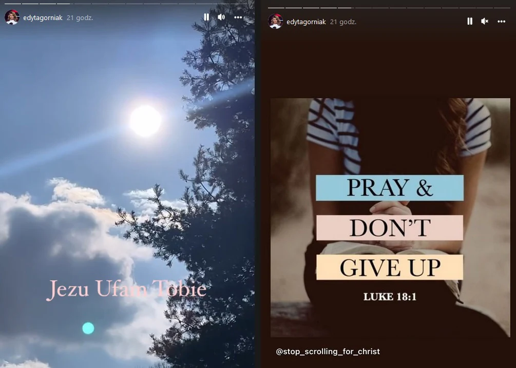 "Jezu ufam Tobie" - pisze Górniak na Instagramie