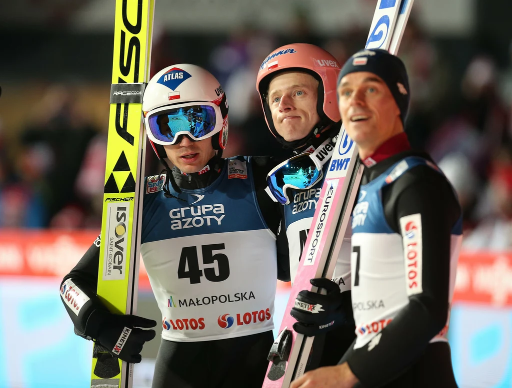 Kamil Stoch, Dawid Kubacki i Piotr Żyła Kamil Stoch, Dawid Kubacki i Piotr Żyła