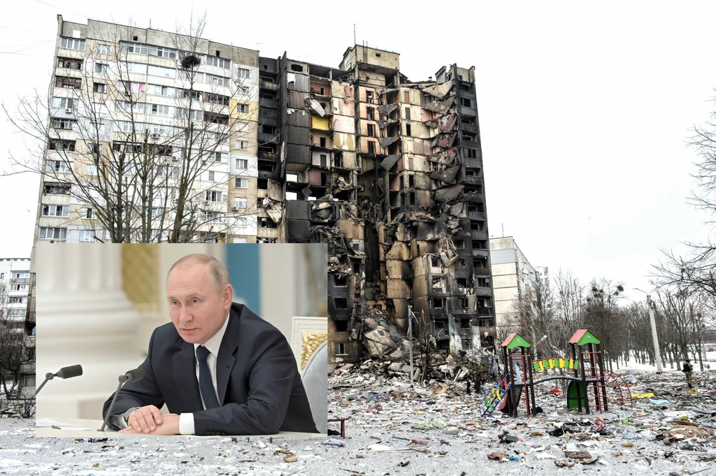 Wojna w Ukrainie. Zniszczone budynki mieszkalne w Charkowie Wojna w Ukrainie. Zniszczone budynki mieszkalne w Charkowie