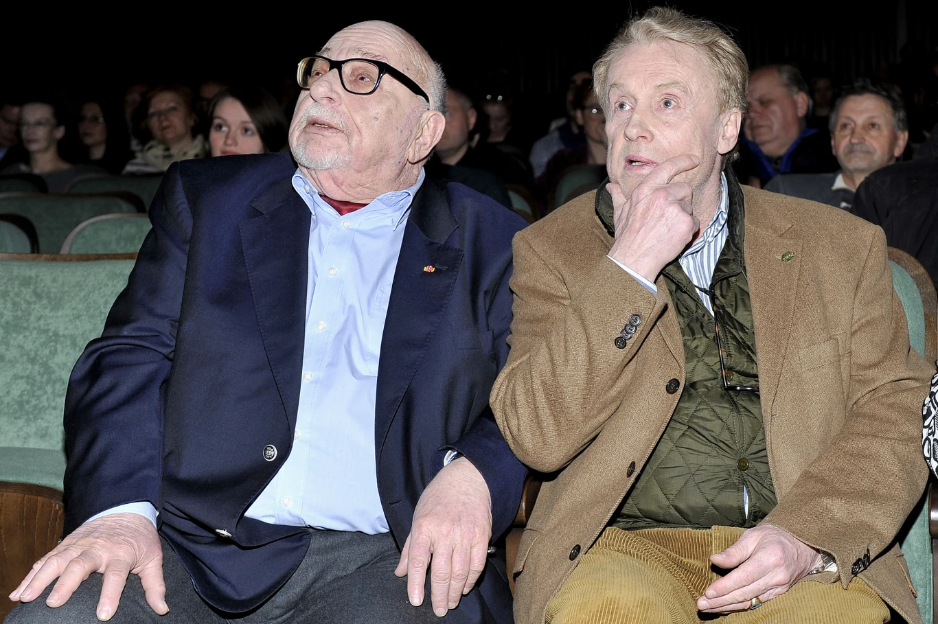 Jerzy Hoffman i Daniel Olbrychski na premiera albumu fotograficznego "Potop Redivivus"