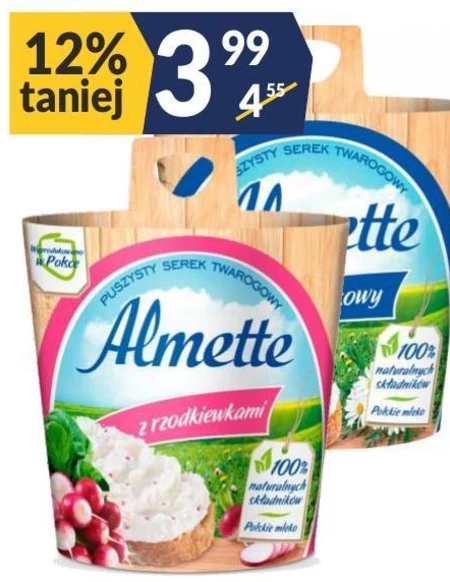 Almette Puszysty serek twarogowy z pomidorami dojrzewającymi w słońcu 150 g