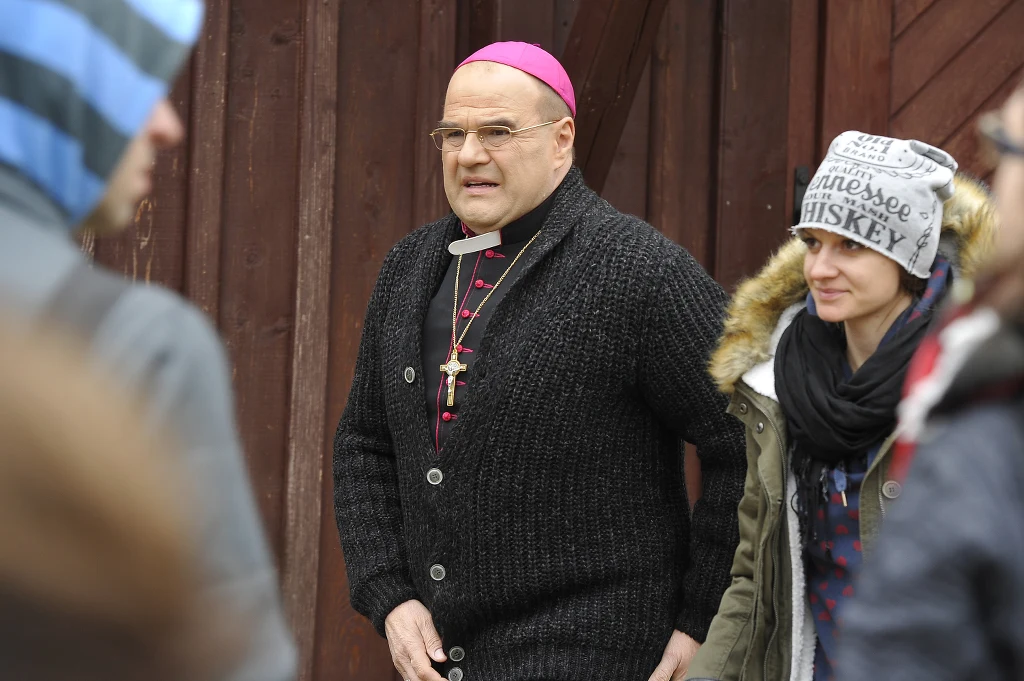 Cezary Żak na planie serialu "Ranczo"