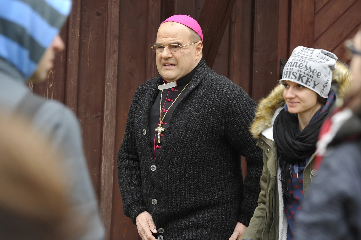 Cezary Żak na planie serialu "Ranczo"