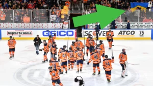 Edmonton Oilers we własnej hali i kibice z Ukrainy