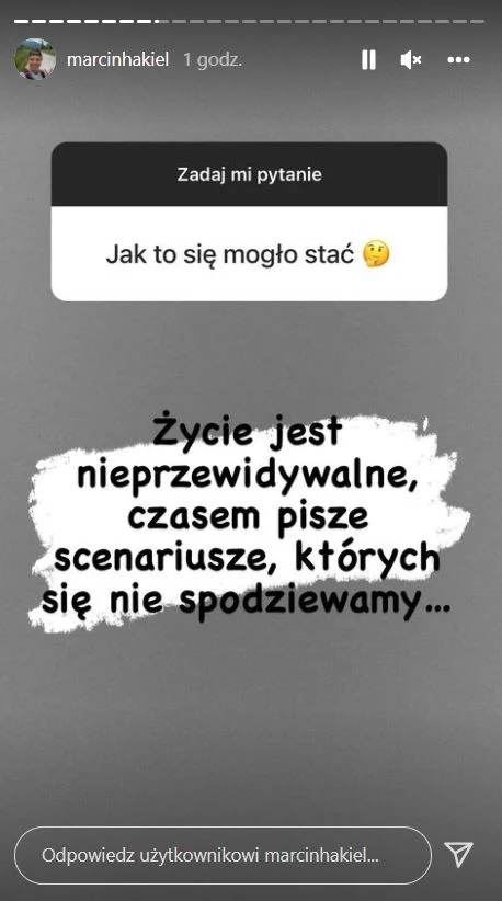 Hakiel o rozwodzie z Cichopek na Instagramie Hakiel o rozwodzie z Cichopek na Instagramie