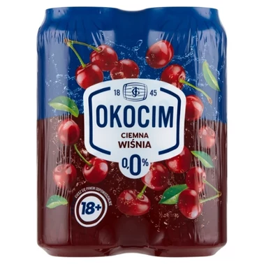 Okocim Mix ciemnego piwa bezalkoholowego z lemoniadą ciemna wiśnia 4 x 500 ml - 1