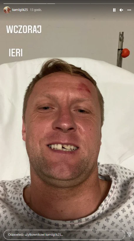 Kamil Glik miał poważny wypadek na murawie / Foto: IG @kamilglik25/