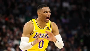 Russell Westbrook w trakcie spotkania z Minnesota Timberwolves