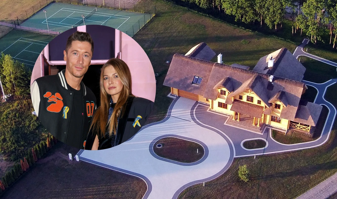 Robert Lewandowski i Anna Lewandowska mają piękny dom z bali na Mazurach. Źródło: Agencja Forum/ East News 