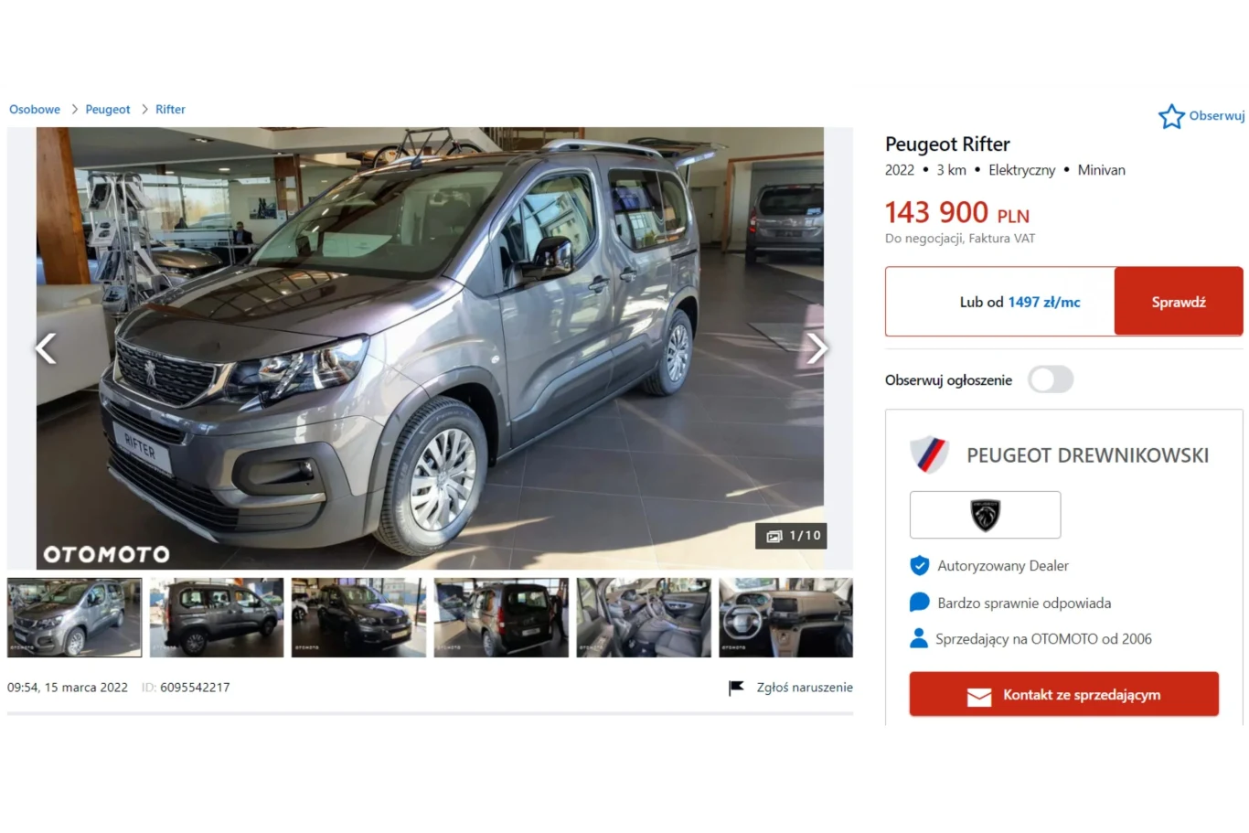 Elektryczny Peugeot e-Rifter "łapie się" w naszym budżecie tylko, jeżeli uwzględnimy 27 000 zł z dotacji "Mój elektryk"
