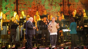 Stanisław Soyka i Vito Bambino podczas koncertu "Razem z Ukrainą"