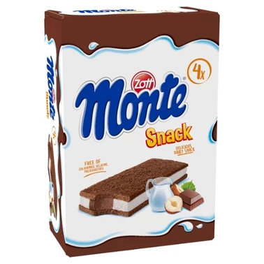 Zott Monte Snack Ciastko z kremem mlecznym i czekoladowo-orzechowym 116 g (4 x 29 g) - 3