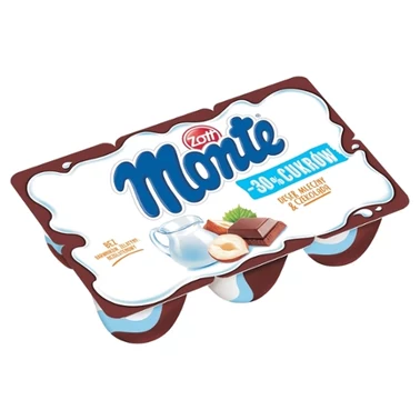 Zott Monte -30 % cukrów Deser mleczny z czekoladą i orzechami 330 g (6 x 55 g) - 4