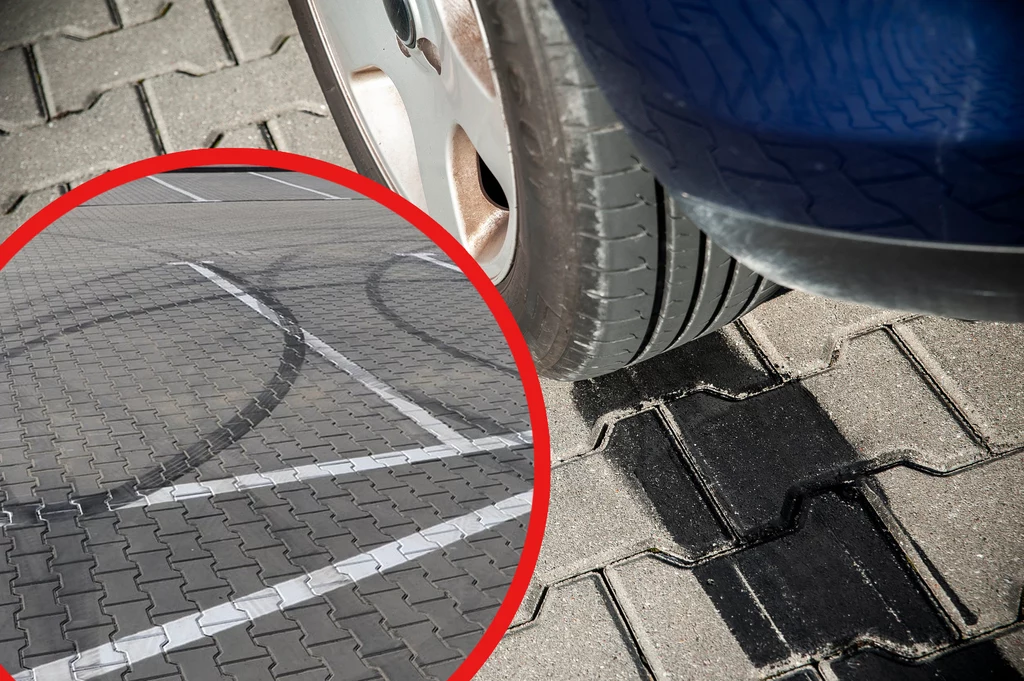 1500 złotych mandatu dla 18-latka za driftowanie na parkingu w Szamotułach.