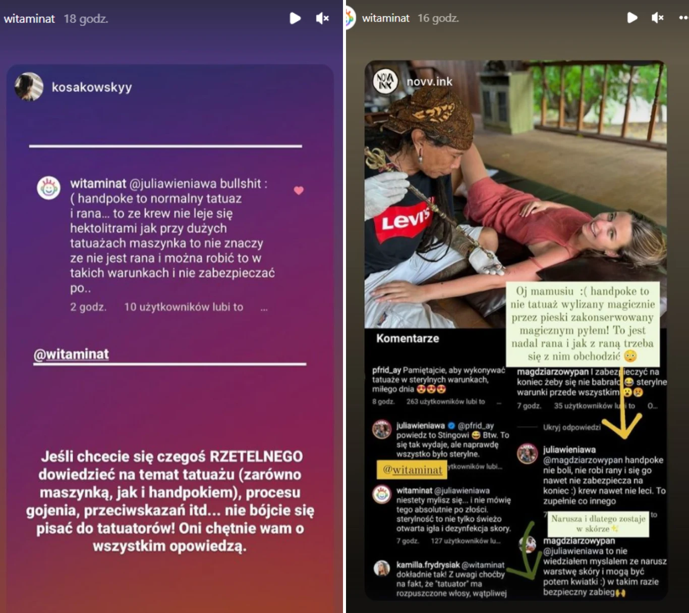 Tatuatorzy krytykują Wieniawę za warunki robienia tatuażu Tatuatorzy krytykują Wieniawę za warunki robienia tatuażu