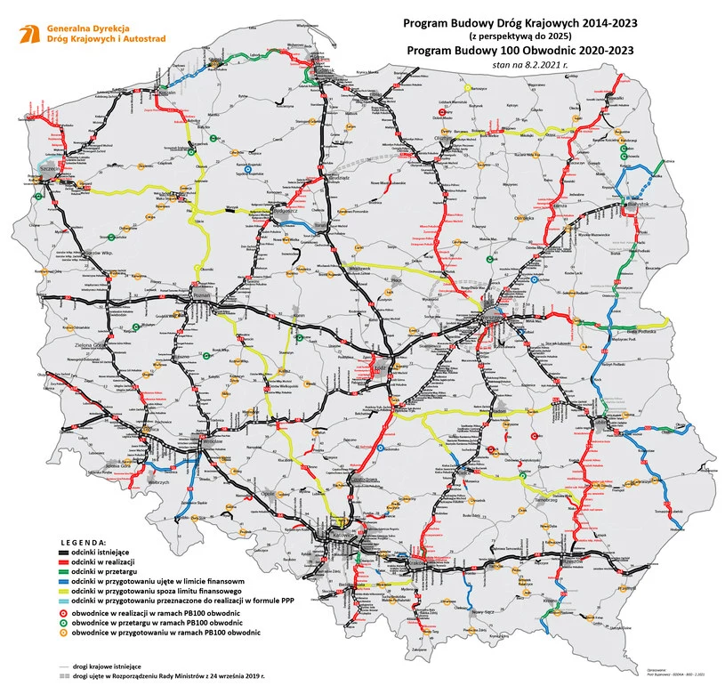 Mapa budowy dróg 2022