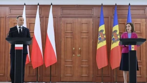 Konferencja prasowa prezydenta Polski i prezydent Mołdawii