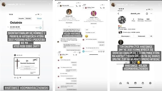 Internauci oskarżają Dominika z "Warsaw Shore" o sfingowanie własnej śmierci / źródło: https://www.instagram.com/mamokv_25/