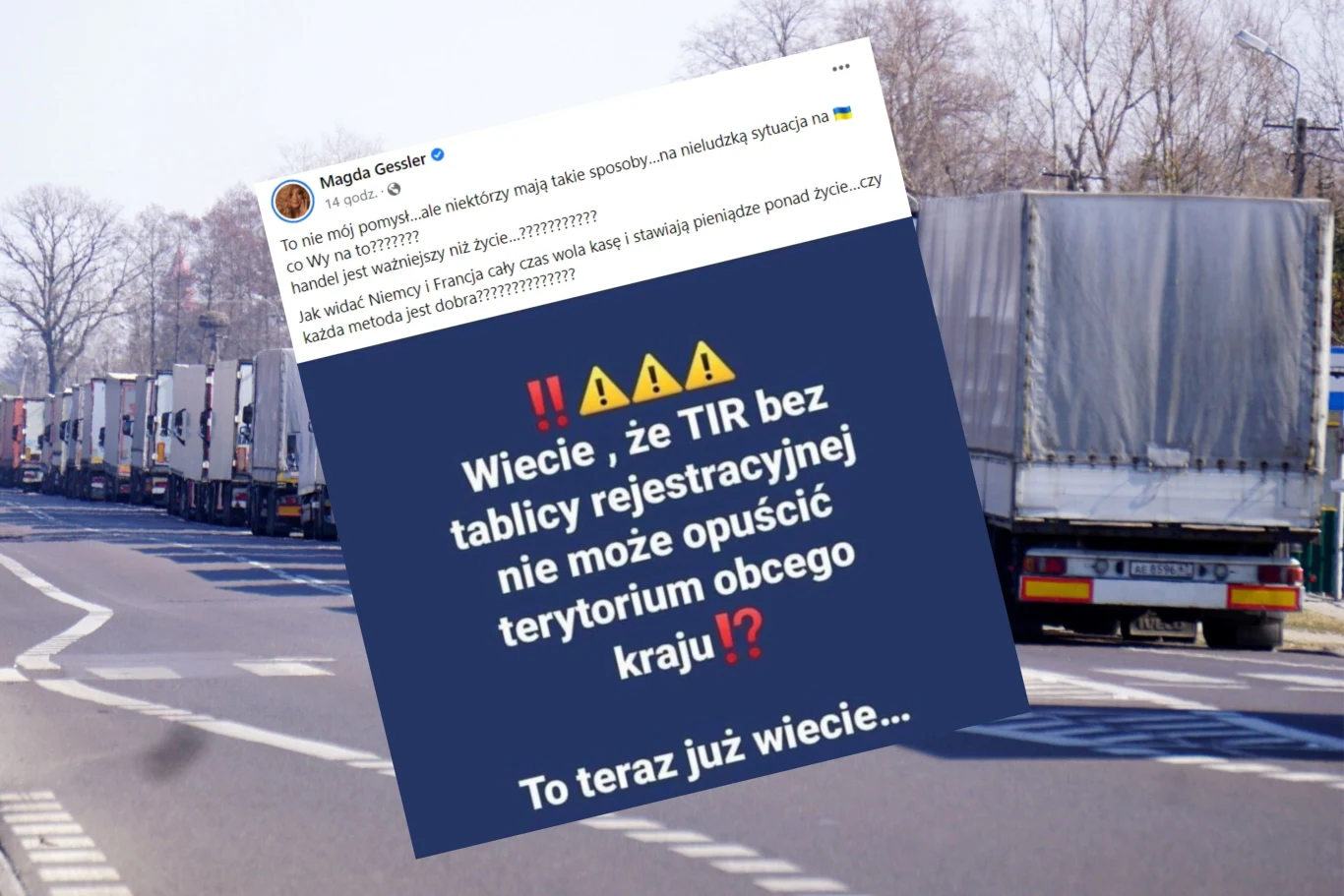 Zdejmowanie tablic rejestracyjnych rosyjskich ciężarówek na pewno utrudni przekroczenie granicy, ale jest też nielegalne Zdejmowanie tablic rejestracyjnych rosyjskich ciężarówek na pewno utrudni przekroczenie granicy, ale jest też nielegalne