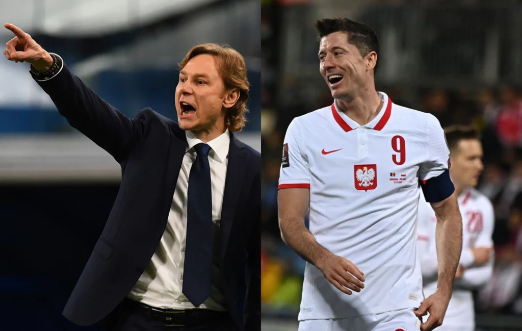 Selekcjoner rosyjskiej kadry Walerij Karpin i kapitan reprezentacji Polski Robert Lewandowski Selekcjoner rosyjskiej kadry Walerij Karpin i kapitan reprezentacji Polski Robert Lewandowski