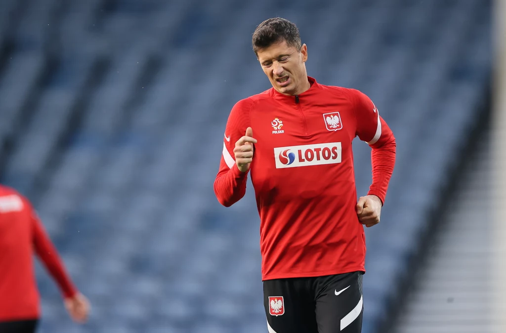 Robert Lewandowski podczas treningu Robert Lewandowski podczas treningu