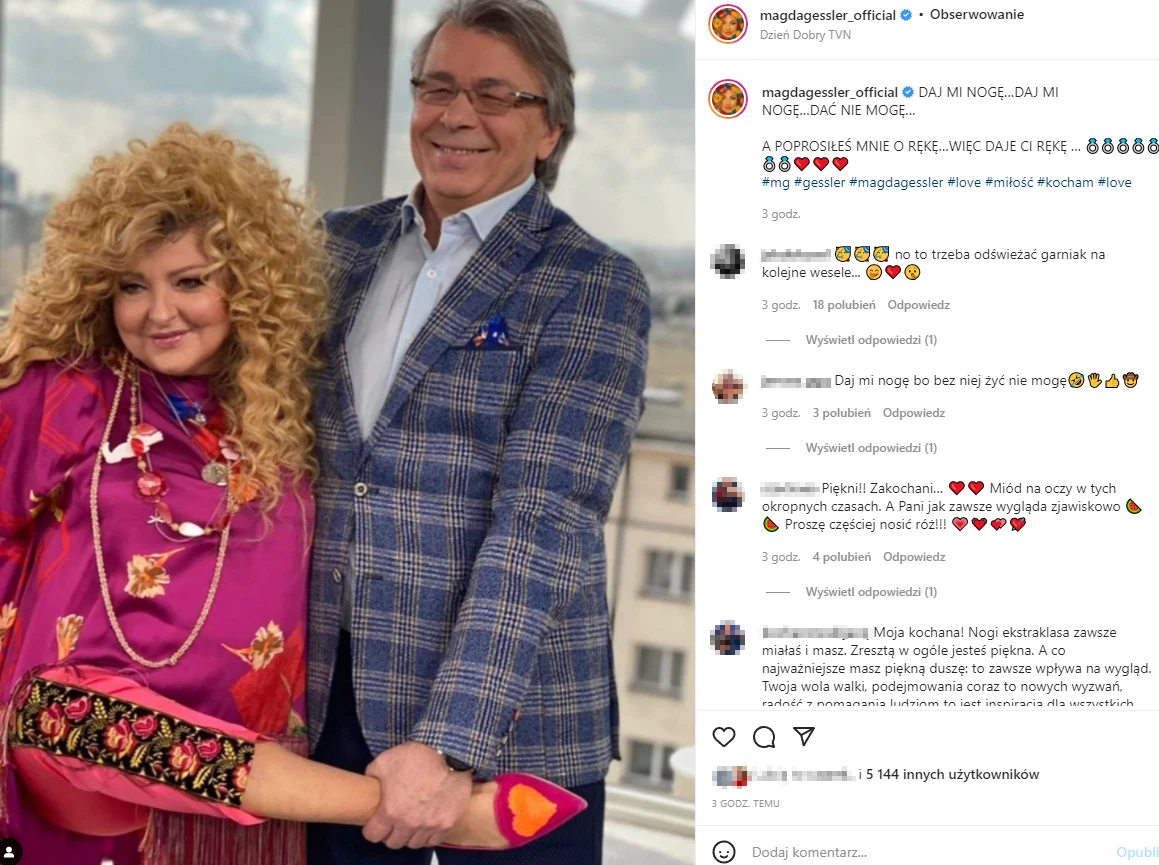 Magda Gessler chwali się zaręczynami na Instagramie Magda Gessler chwali się zaręczynami na Instagramie