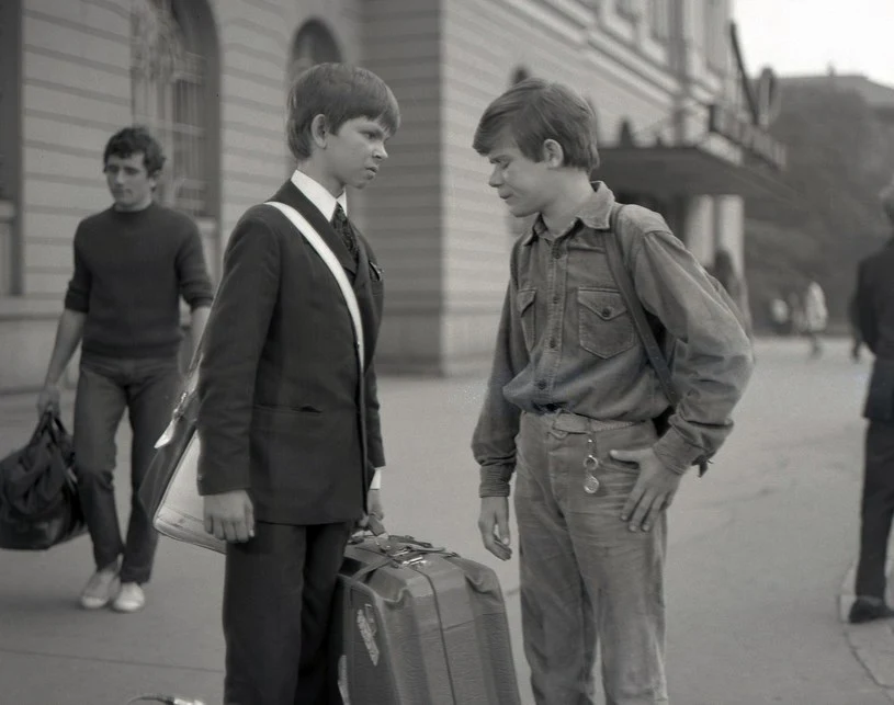 Filip Łobodziński i Henryk Gołębiewski na planie "Podróży za jeden uśmiech" Filip Łobodziński i Henryk Gołębiewski na planie "Podróży za jeden uśmiech"