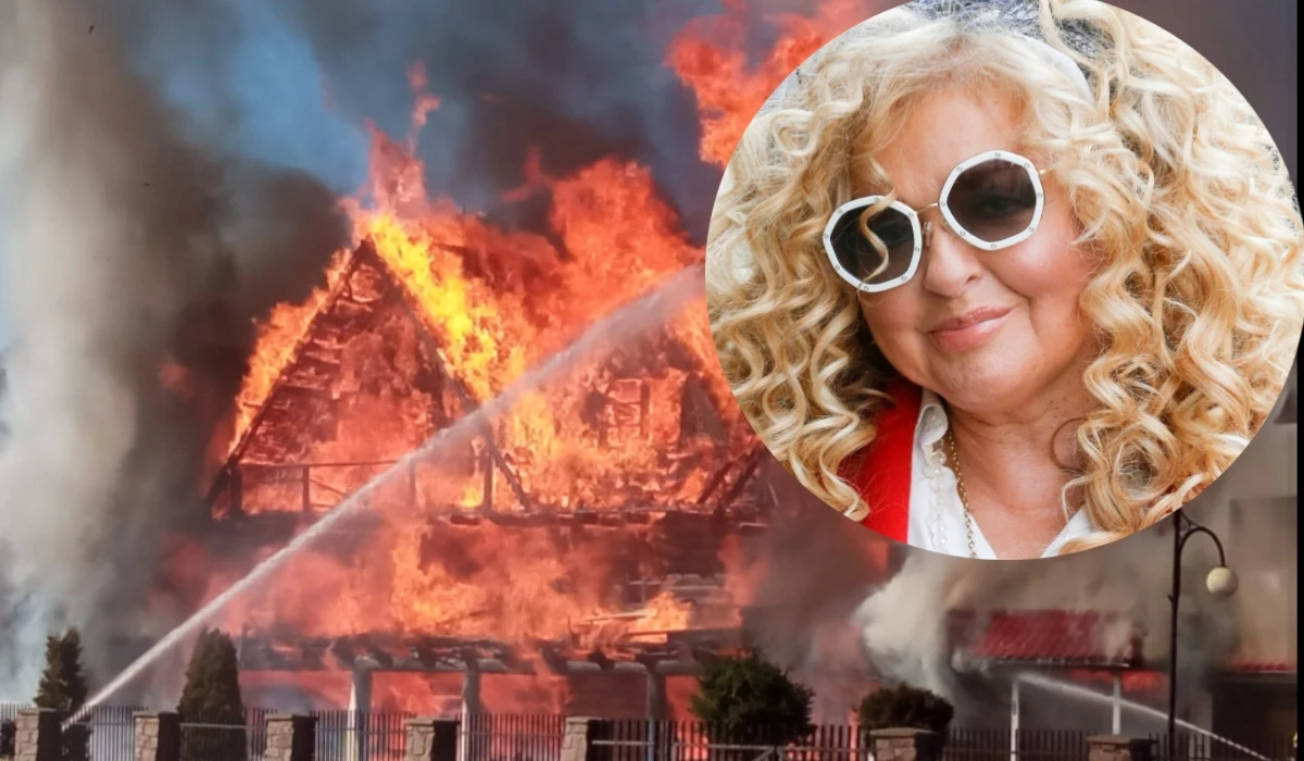 Pożar "Łebskiej chaty", Magda Gessler, fot. AKPA Pożar "Łebskiej chaty", Magda Gessler, fot. AKPA