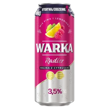 Warka Radler Piwo z lemoniadą o smaku maliny i cytrusów 500 ml - 3