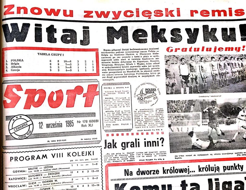 Do mundialu w Meksyku awansowaliśmy po remisie z Belgami. Do mundialu w Meksyku awansowaliśmy po remisie z Belgami.