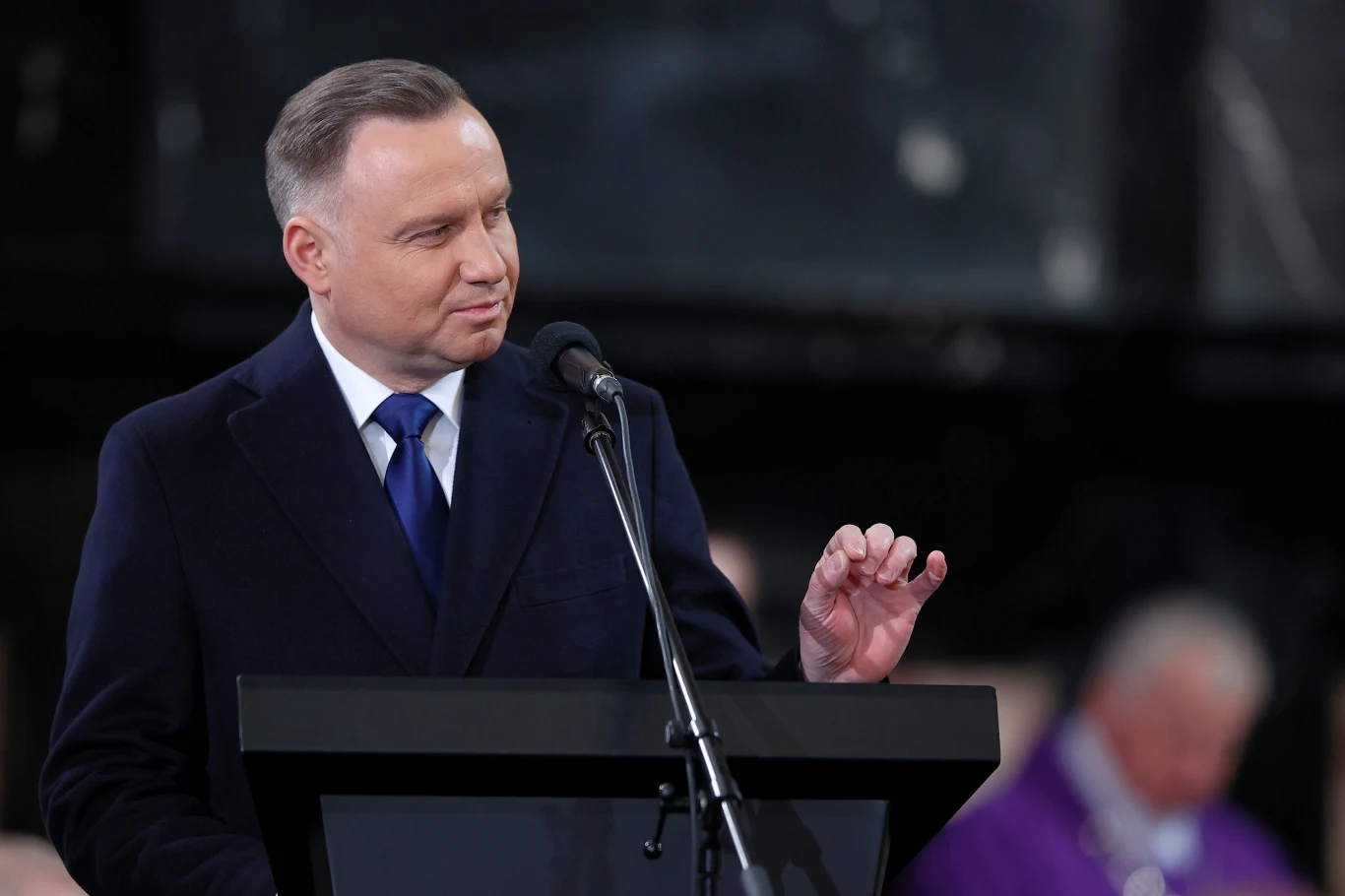 Prezydent RP Andrzej Duda podczas uroczystości przeniesienia i złożenia w Panteonie Narodowym prochów śp. Krzysztofa Pendereckiego Prezydent RP Andrzej Duda podczas uroczystości przeniesienia i złożenia w Panteonie Narodowym prochów śp. Krzysztofa Pendereckiego