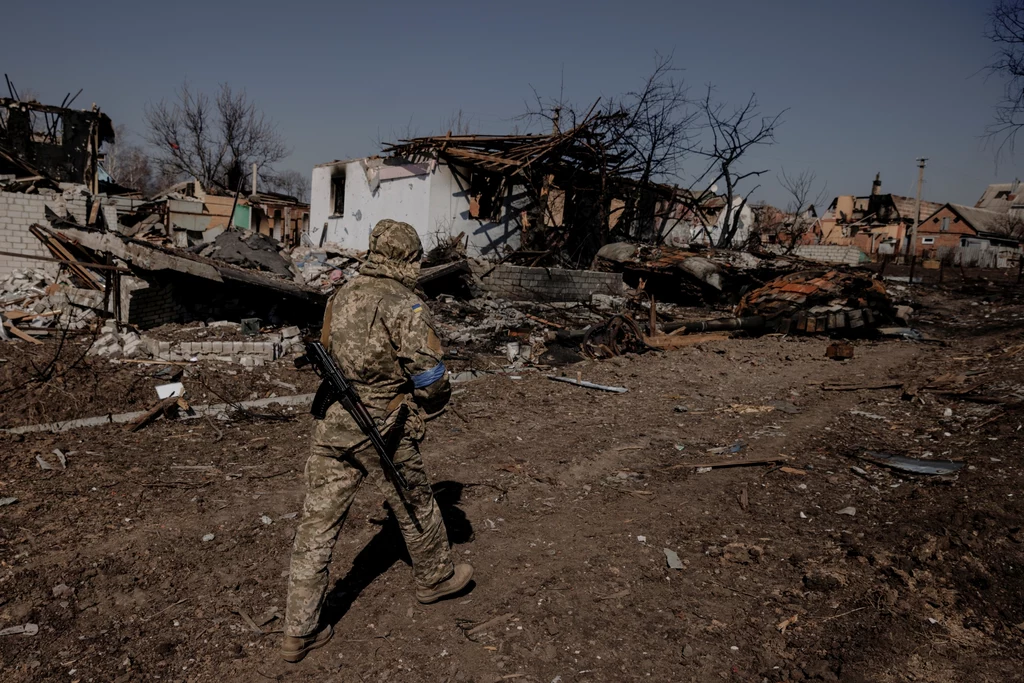 Ukraińskie miasto po bombardowaniu Ukraińskie miasto po bombardowaniu