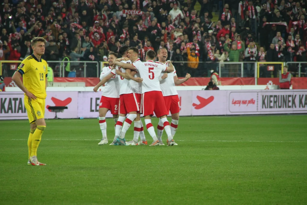 Piłkarze reprezentacji Polski tuż po końcowym gwizdku sędziego nie kryli radości ze zwycięstwa i awansu na mundial w Katarze Piłkarze reprezentacji Polski tuż po końcowym gwizdku sędziego nie kryli radości ze zwycięstwa i awansu na mundial w Katarze
