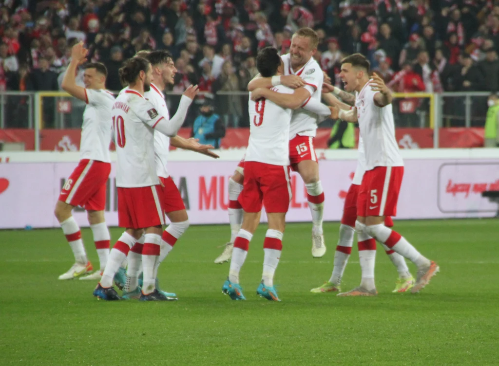 Radość piłkarzy reprezentacji Polski Radość piłkarzy reprezentacji Polski