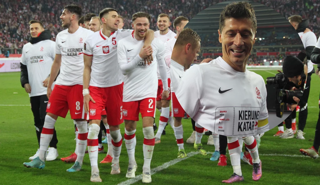 Szalona radość piłkarzy reprezentacji Polski po zwycięstwie nad Szwecją i uzyskaniu awansu na mundial w Katarze