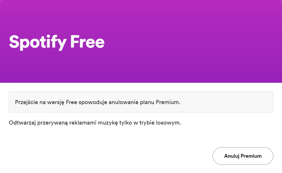 Jak usunąć konto Spotify? Najważniejsze jest wrócenie do darmowego planu Spotify Free