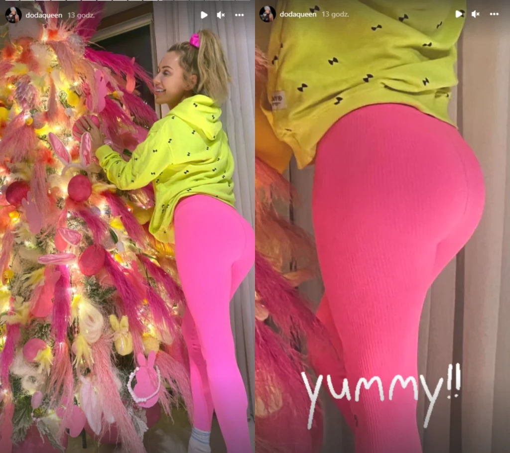 Doda wypina się przy choince wielkanocnej Doda wypina się przy choince wielkanocnej