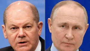 Olaf Scholz, Władimir Putin (P)